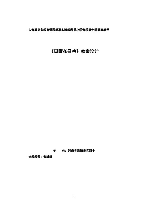 《田野在召唤》表格教案0