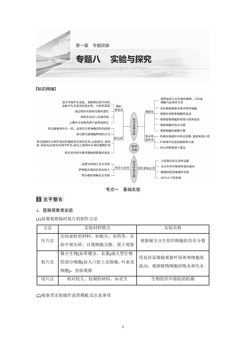 2021届高考 二轮复习 实验与探究 教案(江苏版)