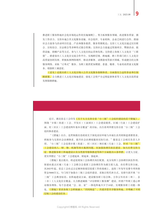 湖北省总工会大力支持“小三级”工会建设