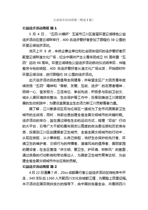 公益徒步活动简报（精选3篇）