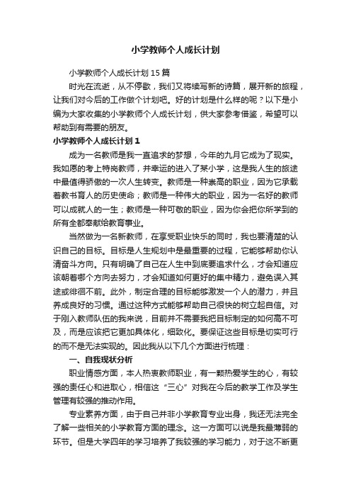 小学教师个人成长计划