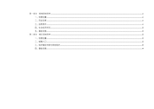 XX镇总体规划基础资料