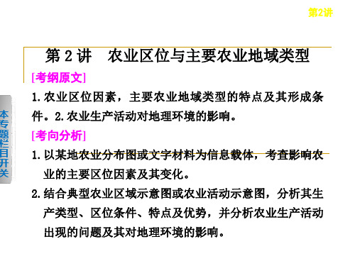 农业区位与主要农业地域类型 PPT课件 湘教版