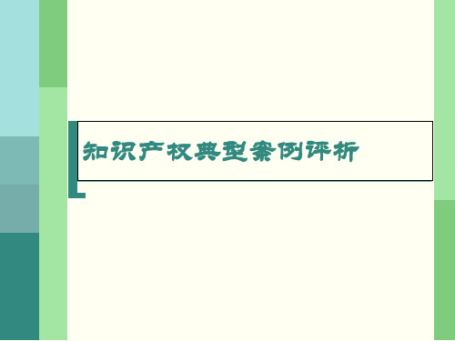 知识产权典型的案例评析-PPT精品文档