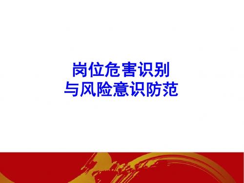 岗位风险因素辨识与控制方案PPT课件