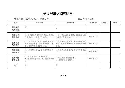 小学党支部问题清单