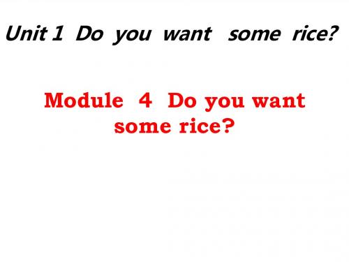 外研版四年级上册英语公开课Do-you-want-some-rice？课件