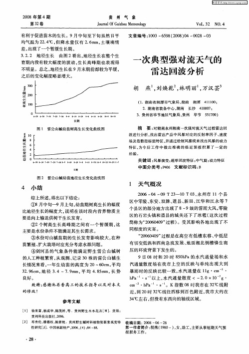 一次典型强对流天气的雷达回波分析