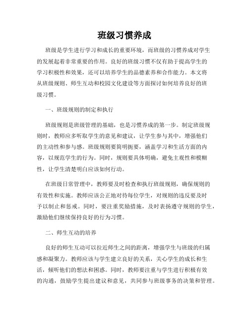 班级习惯养成