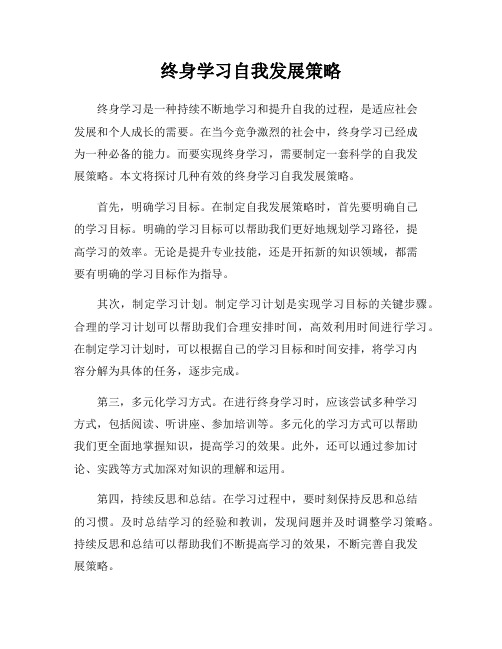 终身学习自我发展策略