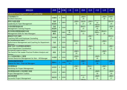 2012百仕瑞公开课全国计划-链接版