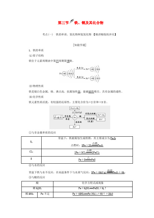 高考化学一轮复习第三章第三节铁铜及其化合物学案含解析05132149.doc