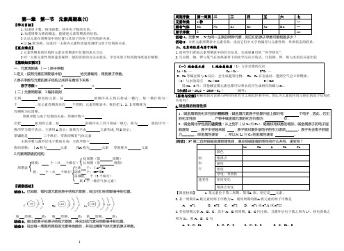 第一章第一节元素周期表_导学案