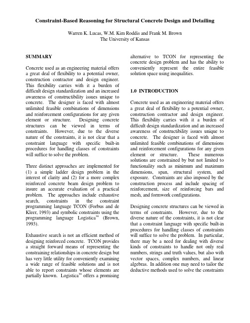 Constraint-Based Reasoning for Structural Concrete Design and Detailing