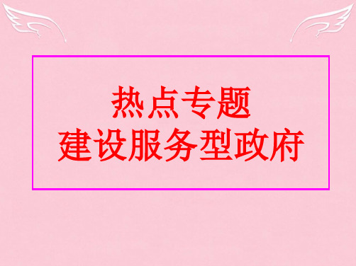 高中政治高考时政热点之“建设服务型政府”