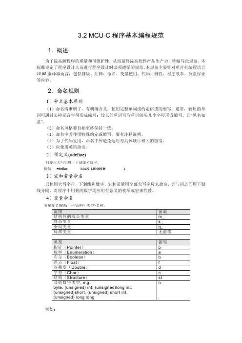 嵌入式软件设计相关规范