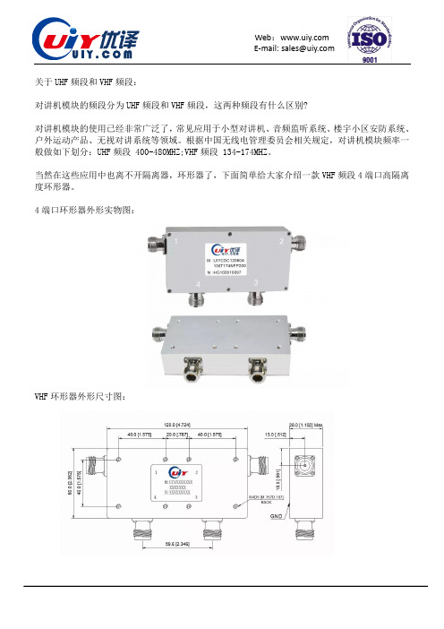 VHF 对讲机频段高隔离度4端口环行器