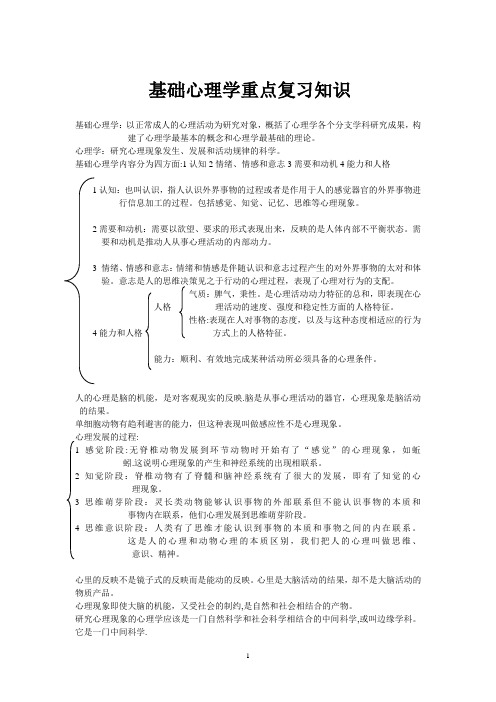 基础心理学重点复习知识