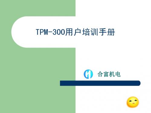 TPM-300装置培训手册