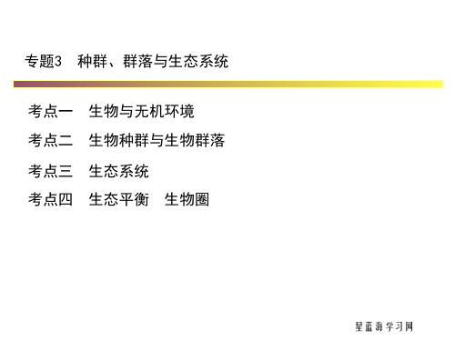 中考复习新导引·科学专题3 种群、群落与生态系统