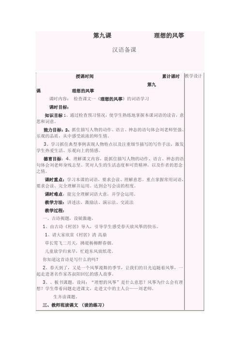 第九课 理想的风筝