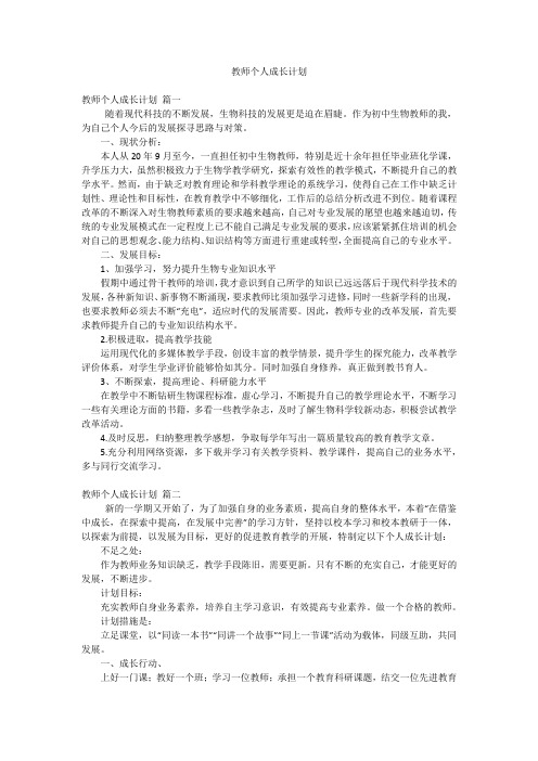 教师个人成长计划