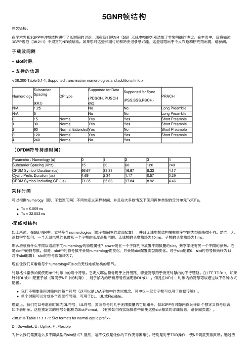 5GNR帧结构