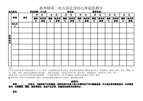 新和镇第二幼儿园幼儿体温监测表(1)(1)(1)