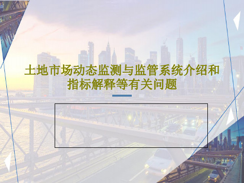 土地市场动态监测与监管系统介绍和指标解释等有关问题共17页文档