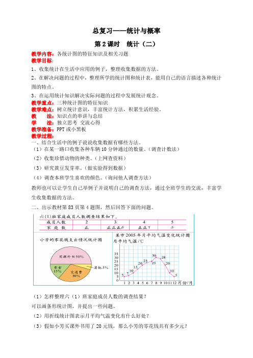 最新北师版小学六年级数学下册《统计(二)》教学设计