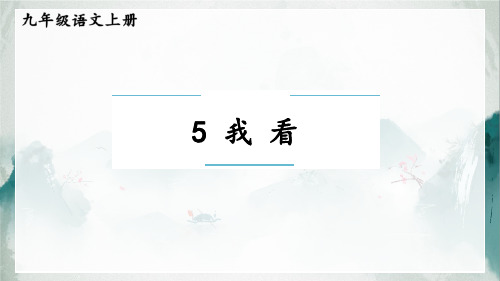 部编版九年级上册语文《我看》PPT优质教学说课复习课件说课