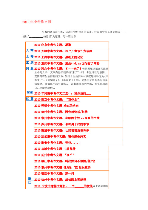 2010年中考作文题