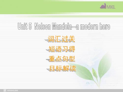 高一英语优质课件：Unit5 Nelson Mandela-a modern hero- 单元复习(新人教版必修1)