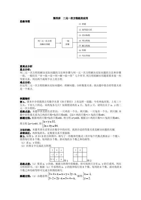 浙教版七年级数学下册二元一次方程组的应用(无答案)