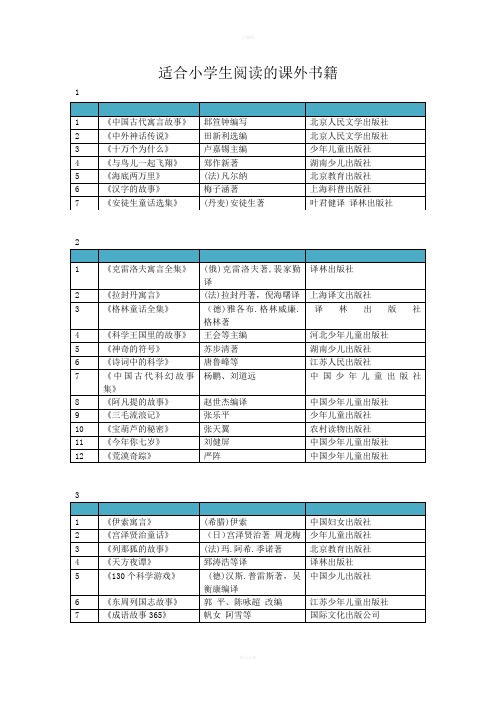 小学生必读名著整理(1-5年级))