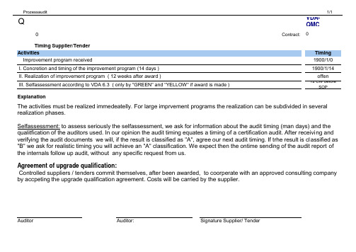 VDA6.3潜在供应商评审表 2010R3 英文版