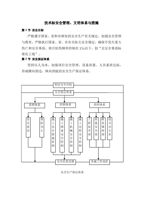 技术标安全管理、文明体系与措施