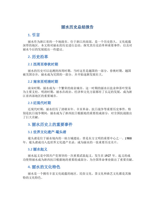 丽水历史总结报告