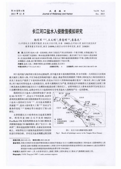 长江河口盐水入侵数值模拟研究