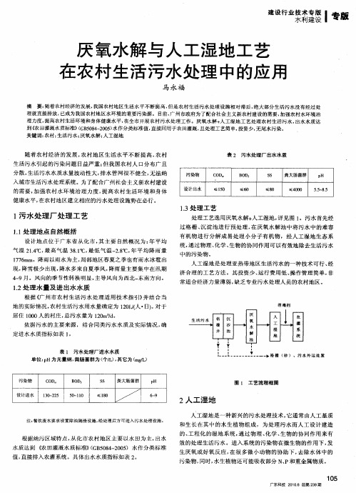 厌氧水解与人工湿地工艺在农村生活污水处理中的应用