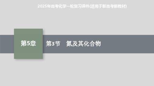 2025年高考化学一轮复习课件(适用于新高考新教材) 第3节 氮及其化合物