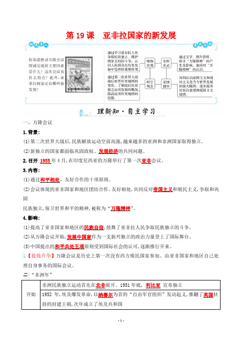 最新人教版九年级下册历史同步培优第五单元 第19课 亚非拉国家的新发展