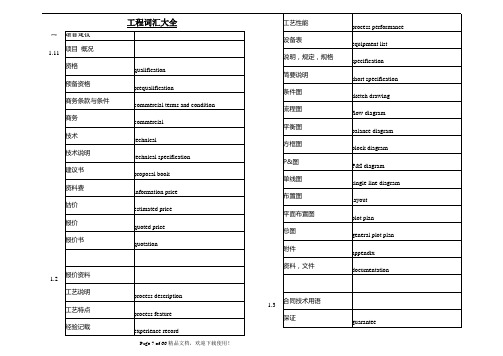 工程词汇(中英对照)