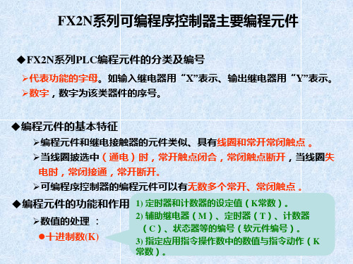 FX2N系列PLC编程元件的分类及编号