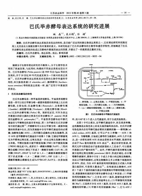 巴氏毕赤酵母表达系统的研究进展