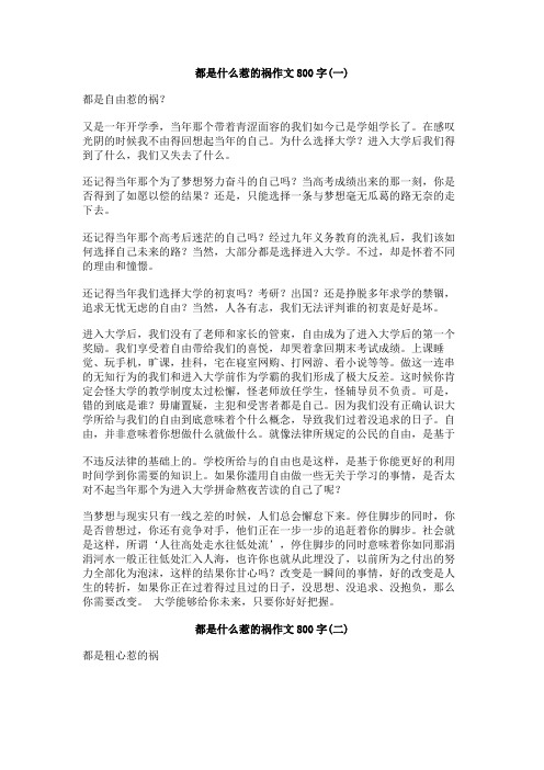 都是什么惹的祸作文800字