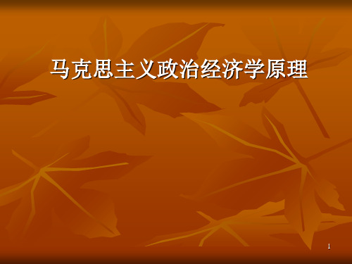 马克思主义政治经济学原理第一章导论