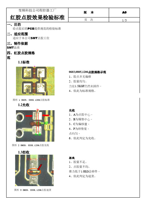 红胶点胶效果检验标准