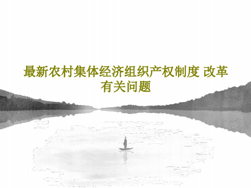 最新农村集体经济组织产权制度 改革有关问题70页PPT