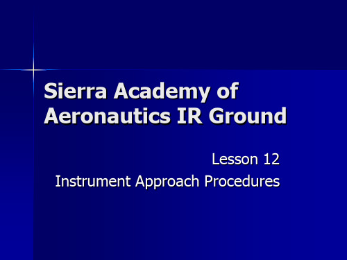 仪表飞行员地面课程Lesson 12